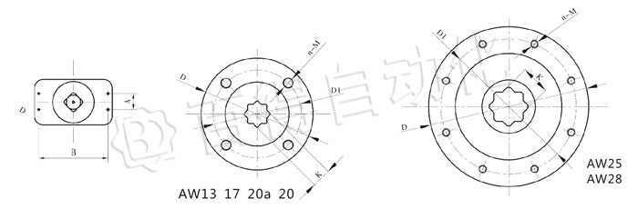 AW氣動(dòng)執(zhí)行器連接尺寸圖