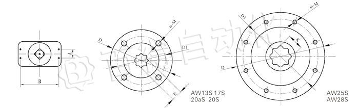 AW氣動(dòng)執(zhí)行器連接尺寸圖