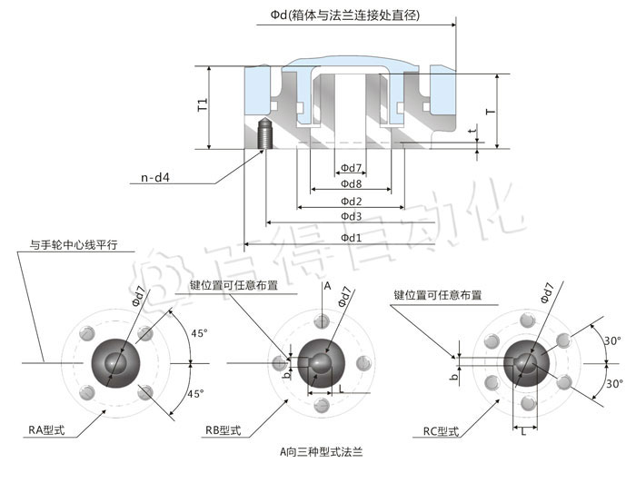 QT電動執(zhí)行器安裝尺寸圖